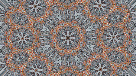 Kaleidoscope mandala abstract illustration tunnel motion. Flight in abstract futuristic tunnel...