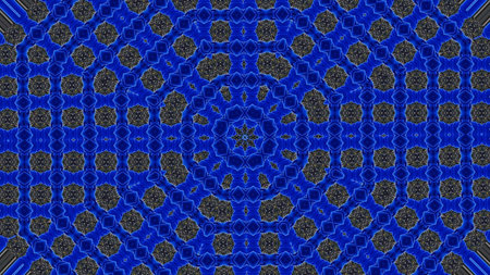 Kaleidoscope mandala abstract illustration tunnel motion. Flight in abstract futuristic tunnel...