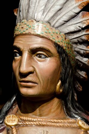 A close up of a statue of a American Indian at Disneyland in Anaheim,CA の写真素材