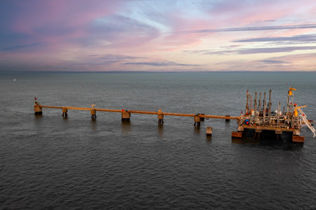 Oil refinery terminal. Terminal for tankers transporting oil in the North Sea.