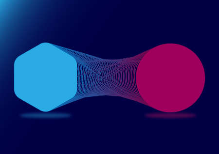 polygon to circle color background. The background can be used for  your creative designs. illustration design for presentation, banner, cover, website, flyer, card, posterのイラスト素材