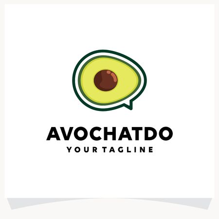 Avocado Chat Logo Design Templateのイラスト素材
