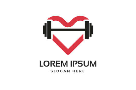 Fitness Love Logo Design Templateのイラスト素材