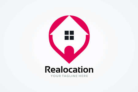Real estate location pin logo design templateのイラスト素材