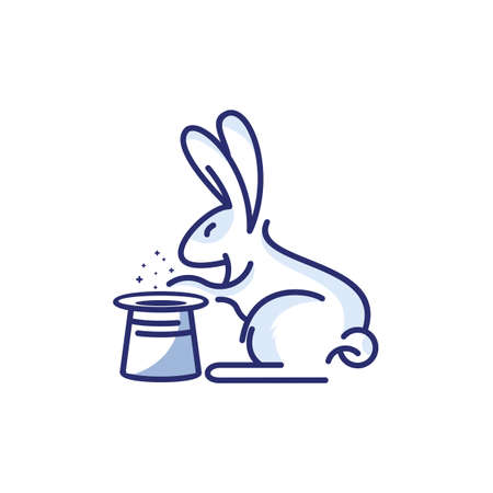 Magic rabbit logo design templateのイラスト素材