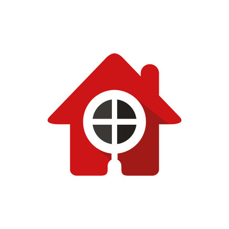 Home Inspection logo. house finder or search logo design templateのイラスト素材