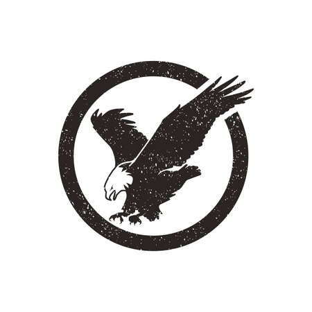 vintage black eagle logo design templateのイラスト素材