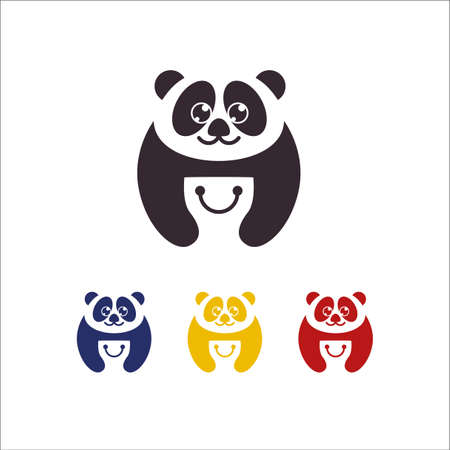 Panda Shop logo design templateのイラスト素材