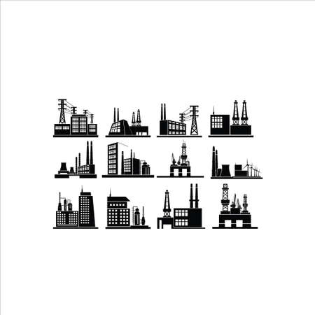 Factory building vector setのイラスト素材