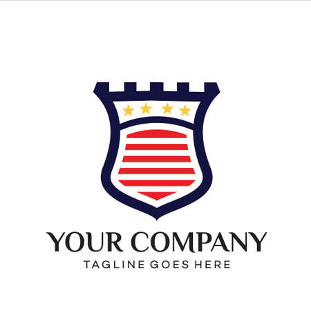 star shield logo design templateのイラスト素材