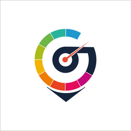 Letter G gauge logo design templateのイラスト素材