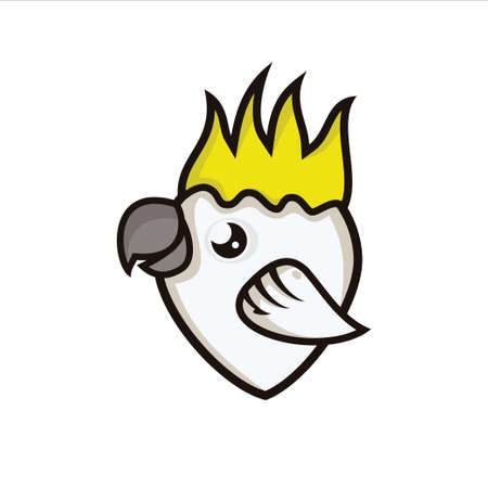 cockatoo head logo design templateのイラスト素材