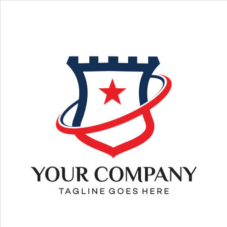 star shield logo design templateのイラスト素材