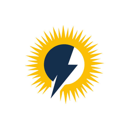 solar electric logo design templateのイラスト素材