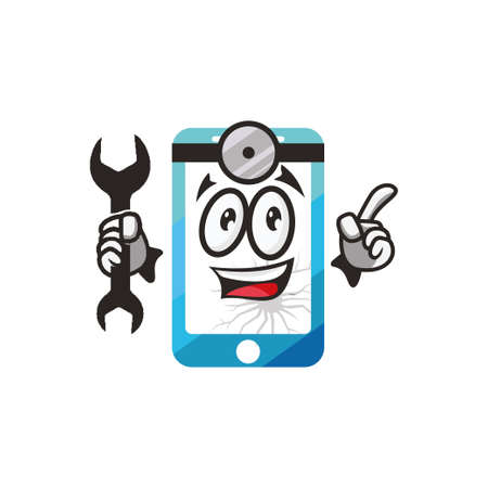 Smart phone repair logo design templateのイラスト素材