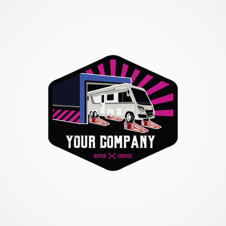 bus garage logo design templateのイラスト素材