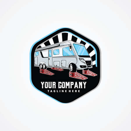 bus garage logo design templateのイラスト素材