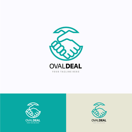 Oval Deal Logo Template Design. Creative Vector Emblem, for Icon or Design Concept.のイラスト素材