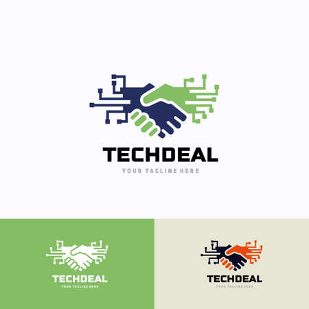 Tech Deal Logo Template Design. Creative Vector Emblem, for Icon or Design Concept.のイラスト素材