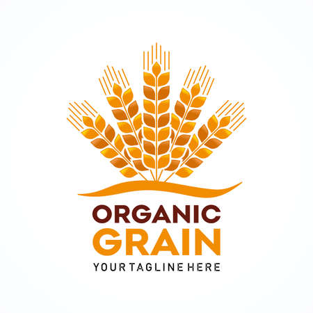 Organic Grain Logo Template Design Vectorのイラスト素材