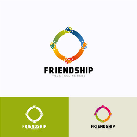Friendship Logo Template Design. Creative Vector Emblem, for Icon or Design Concept.のイラスト素材