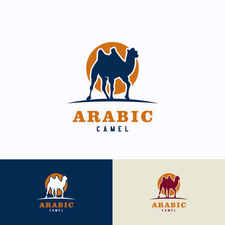 Arabic Camel Logo Template Design. Creative Vector Emblem, for Icon or Design Concept.のイラスト素材