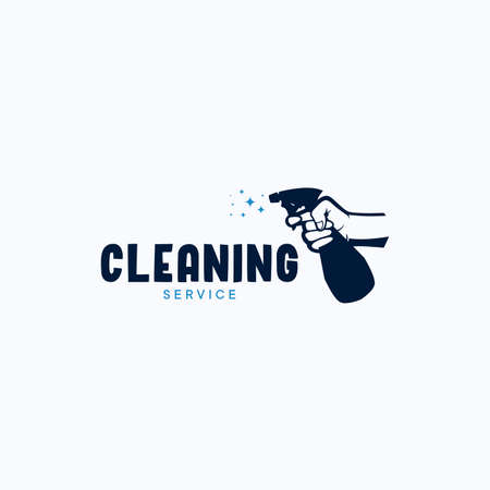 Cleaning Service Logo Template Design. Creative Vector Emblem, for Icon or Design Concept.のイラスト素材