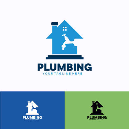 Plumbing Logo Template Design. Creative Vector Emblem, for Icon or Design Concept.のイラスト素材