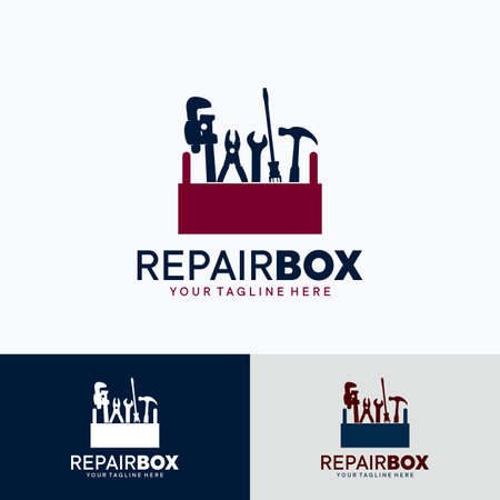 Repair Box Logo Template Design. Creative Vector Emblem, for Icon or Design Concept.のイラスト素材