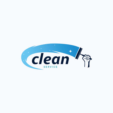 Cleaning Service Logo Template Design. Creative Vector Emblem, for Icon or Design Concept.のイラスト素材