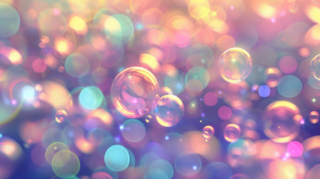 Beautiful pastel bokeh background. Bokeh pastel rainbow lights. Generated by artificial intelligence.の素材