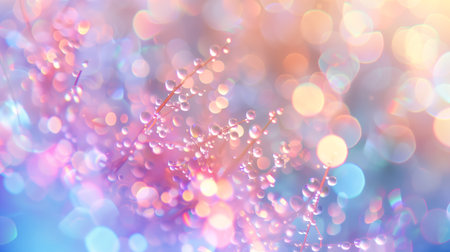 Beautiful pastel bokeh background. Bokeh pastel rainbow lights. Generated by artificial intelligence.の素材