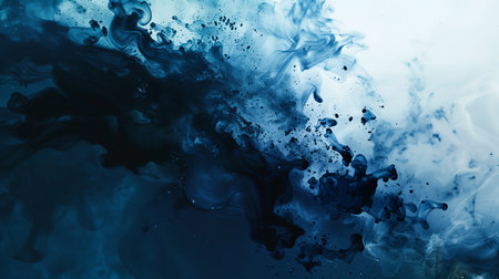 An abstract art splash blue, dark to light color.の素材