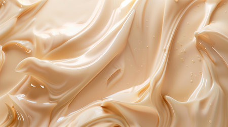 Closeup of creamy beige and white abstract liquid background.の素材