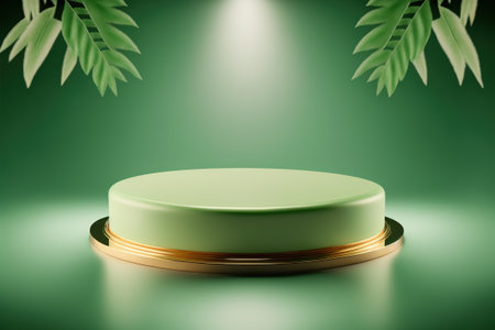 Realistic Illustration Nature 3D Render Podium for product displayの素材
