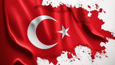 Turkish Flag Background, Praying for Turkey Which Is Being Hit By An Earthquake Disasterの素材