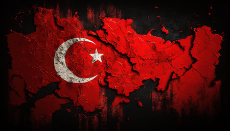 Turkey Flag Background, Pray for Turkey Which Is Being Hit By An Earthquake Disasterの素材