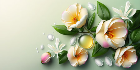 Floral Illustration of Alamanda Flower Bloomの素材
