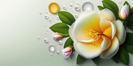 Realistic Nature Illustration of Alamanda Flower Bloomの素材