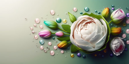 Natural Illustration of Realistic Rose Flower Bloomingの素材