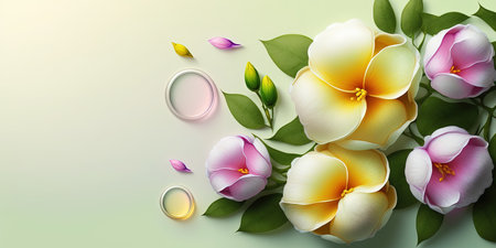 Floral Illustration of Alamanda Flower Bloomingの素材