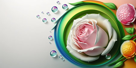 Illustration of Realistic Rose Flower In Bloomの素材