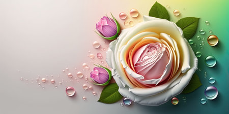 Illustration of Realistic Rose Flower Bloomingの素材