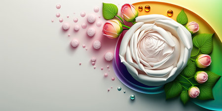 Illustration of Beautiful Rose Flower In Bloomの素材