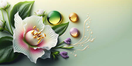 nature orchid flower and tropical floral petal for beauty spa backgroundの素材