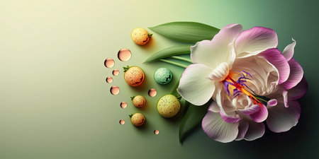 blomming nature orchid flower and tropical floral petal for beauty spa backgroundの素材