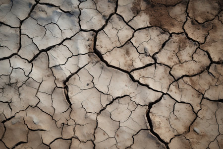 Dried and cracked earth background. Global warming and climate change concept.の素材