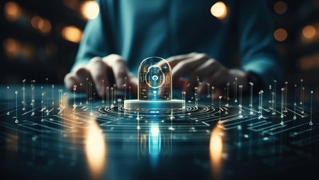 Cyber security data protection and information safety concept.の素材