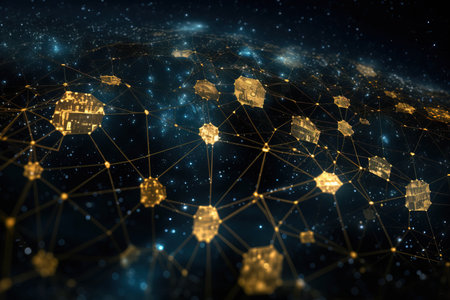 Global network connection over the world. Network conceptの素材