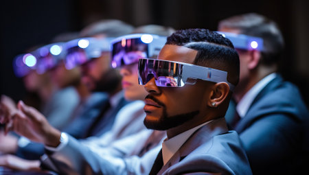 Group of Adults Experiencing Virtual Realityの素材